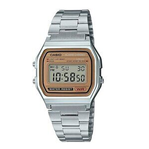 New Casio Mens Digital Adult Metal Watch Model A158WEA-9